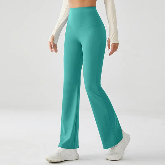 Tropical Teal Luxe High Rise Flare Yoga Pants
