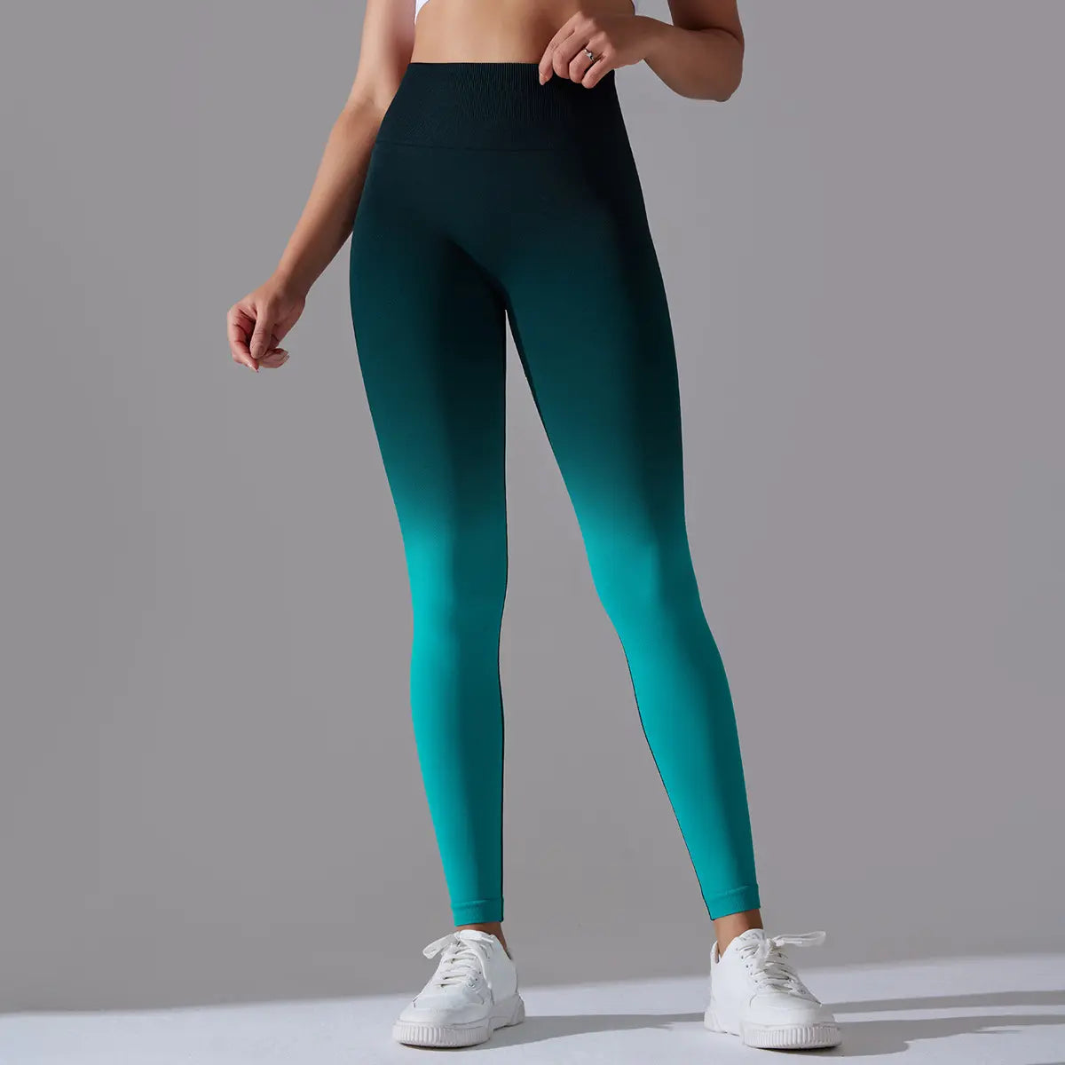 Aqua Blue High Waist Seamless Yoga Pants