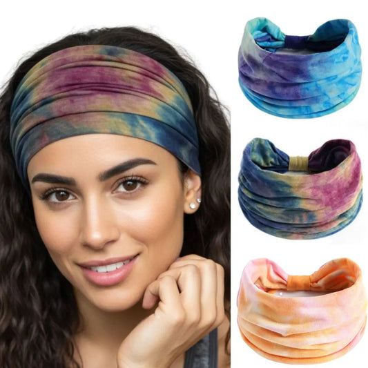 Tie Dye Hairbands Pack of 3 : Boho Mix