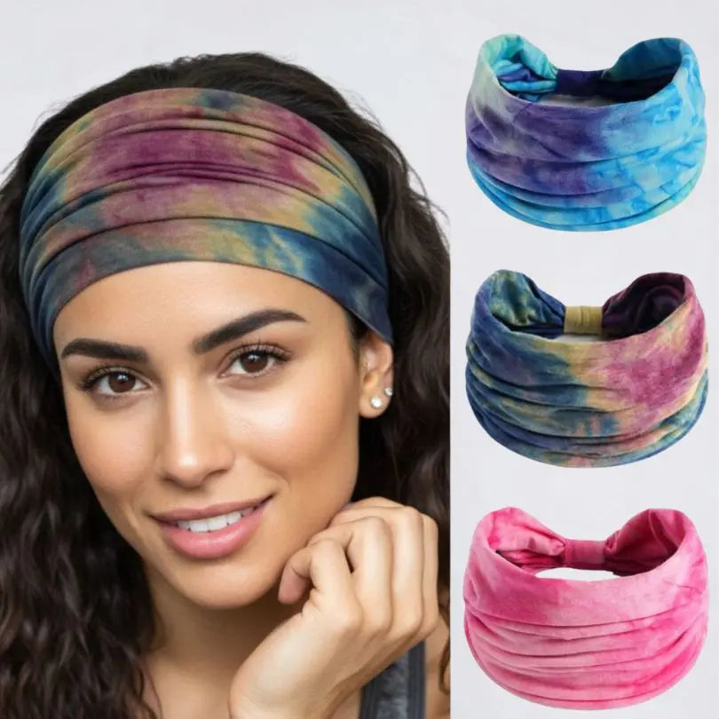 Tie Dye Hairbands Pack of 3 : Boho Mix